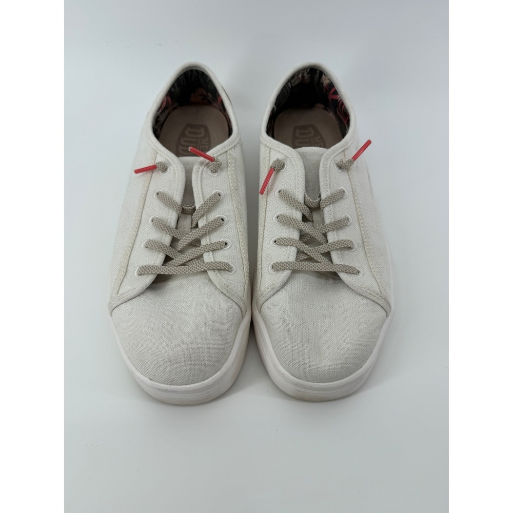 Hey Dude Cody W Craft Women W9 Cream Tan Canvas Low Top Slip On Sneakers - Picture 3 of 8